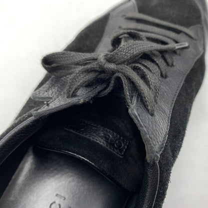 【中古品】【メンズ】 GUCCI グッチ GERMAN TRAINER 317052 ジャーマントレーナー 靴 レザースニーカー スエード 162-260213-ko-09-tei サイズ：7.5 カラー：ブラック 万代Net店