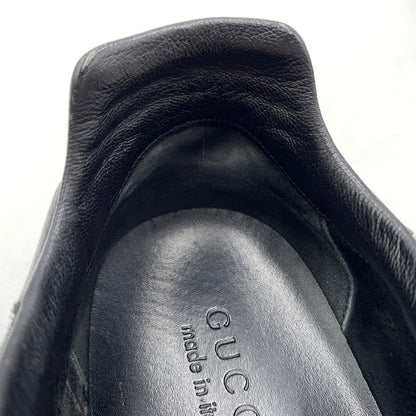 【中古品】【メンズ】 GUCCI グッチ GERMAN TRAINER 317052 ジャーマントレーナー 靴 レザースニーカー スエード 162-260213-ko-09-tei サイズ：7.5 カラー：ブラック 万代Net店