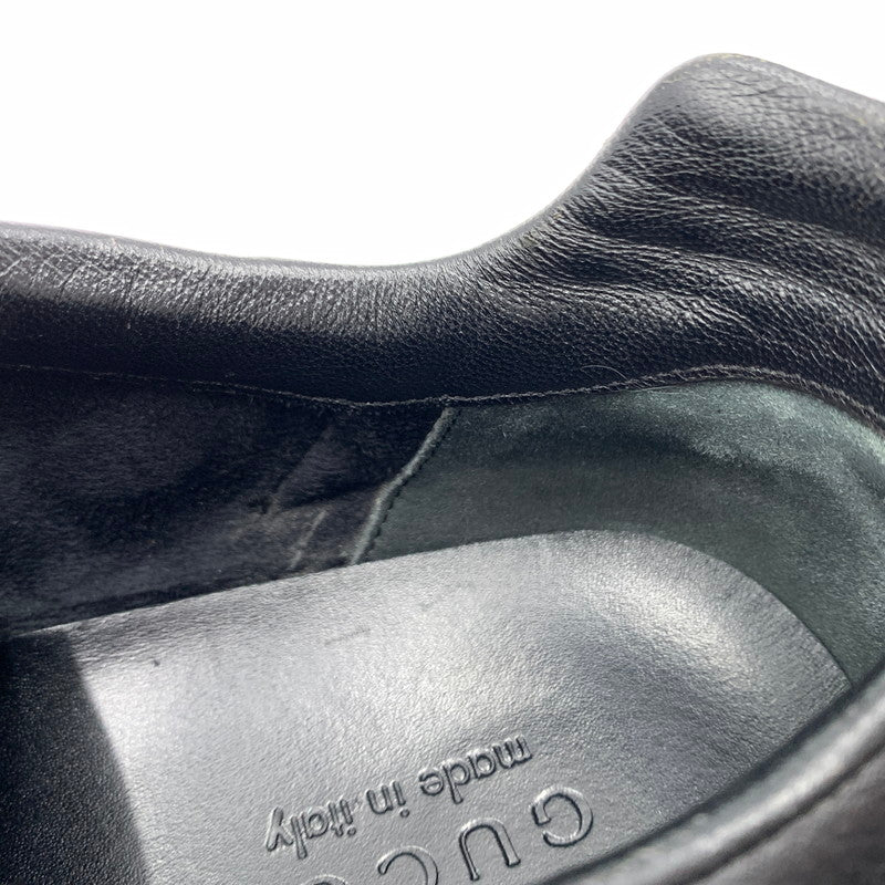 【中古品】【メンズ】 GUCCI グッチ GERMAN TRAINER 317052 ジャーマントレーナー 靴 レザースニーカー スエード 162-260213-ko-09-tei サイズ：7.5 カラー：ブラック 万代Net店