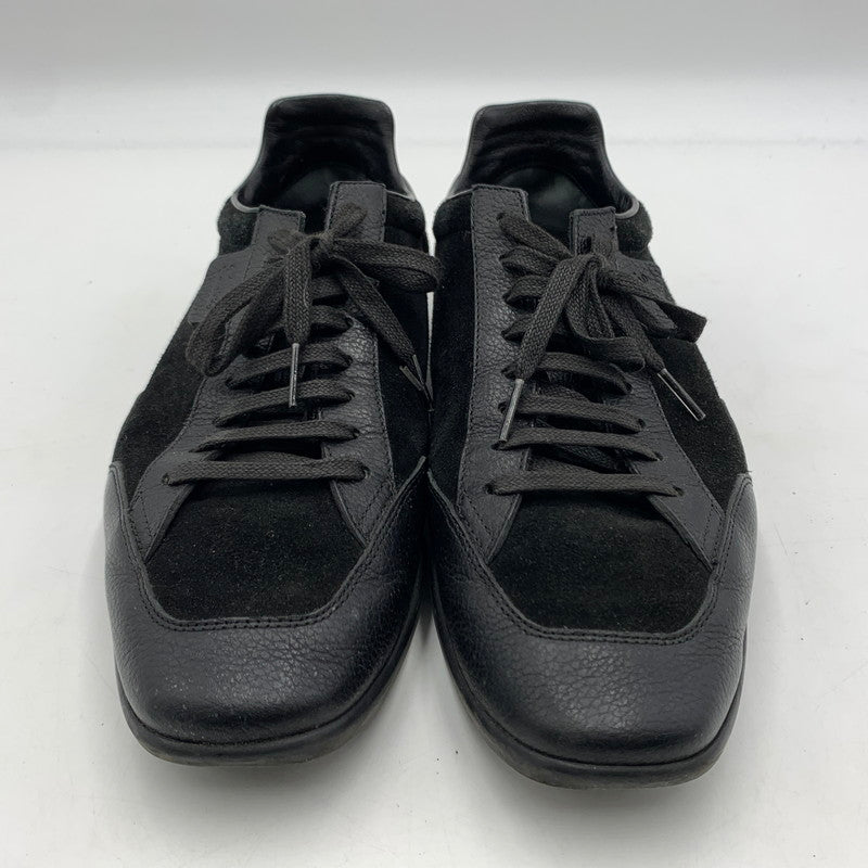 【中古品】【メンズ】 GUCCI グッチ GERMAN TRAINER 317052 ジャーマントレーナー 靴 レザースニーカー スエード 162-260213-ko-09-tei サイズ：7.5 カラー：ブラック 万代Net店