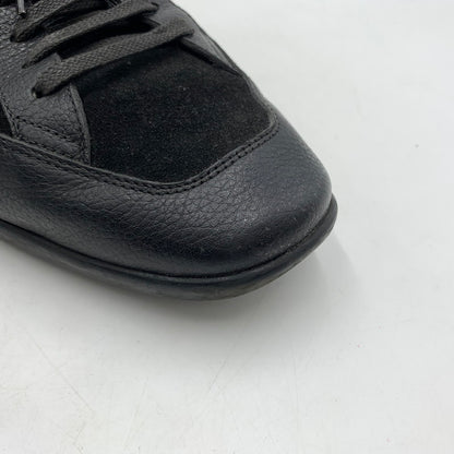 【中古品】【メンズ】 GUCCI グッチ GERMAN TRAINER 317052 ジャーマントレーナー 靴 レザースニーカー スエード 162-260213-ko-09-tei サイズ：7.5 カラー：ブラック 万代Net店