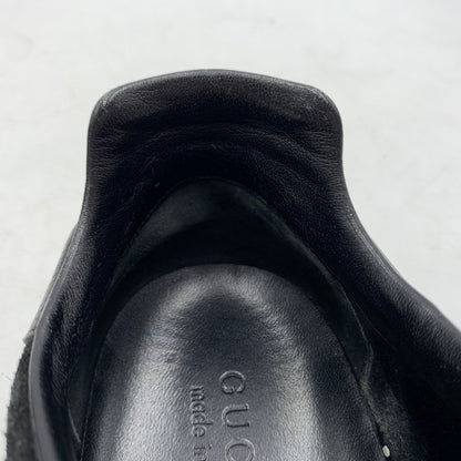【中古品】【メンズ】 GUCCI グッチ GERMAN TRAINER 317052 ジャーマントレーナー 靴 レザースニーカー スエード 162-260213-ko-09-tei サイズ：7.5 カラー：ブラック 万代Net店