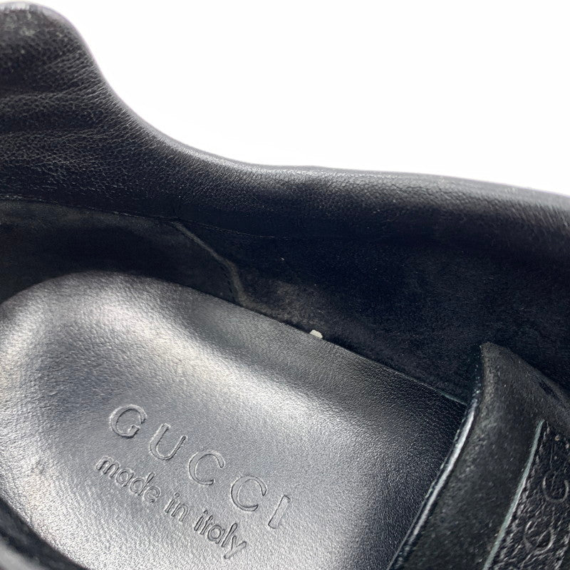 【中古品】【メンズ】 GUCCI グッチ GERMAN TRAINER 317052 ジャーマントレーナー 靴 レザースニーカー スエード 162-260213-ko-09-tei サイズ：7.5 カラー：ブラック 万代Net店