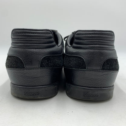 【中古品】【メンズ】 GUCCI グッチ GERMAN TRAINER 317052 ジャーマントレーナー 靴 レザースニーカー スエード 162-260213-ko-09-tei サイズ：7.5 カラー：ブラック 万代Net店