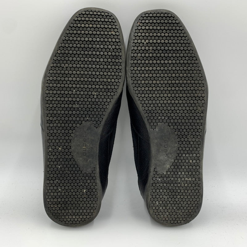 【中古品】【メンズ】 GUCCI グッチ GERMAN TRAINER 317052 ジャーマントレーナー 靴 レザースニーカー スエード 162-260213-ko-09-tei サイズ：7.5 カラー：ブラック 万代Net店