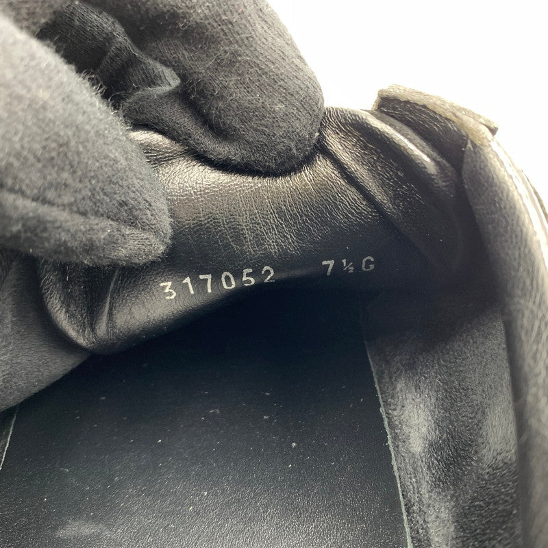 【中古品】【メンズ】 GUCCI グッチ GERMAN TRAINER 317052 ジャーマントレーナー 靴 レザースニーカー スエード 162-260213-ko-09-tei サイズ：7.5 カラー：ブラック 万代Net店