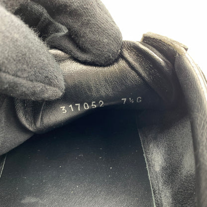 【中古品】【メンズ】 GUCCI グッチ GERMAN TRAINER 317052 ジャーマントレーナー 靴 レザースニーカー スエード 162-260213-ko-09-tei サイズ：7.5 カラー：ブラック 万代Net店