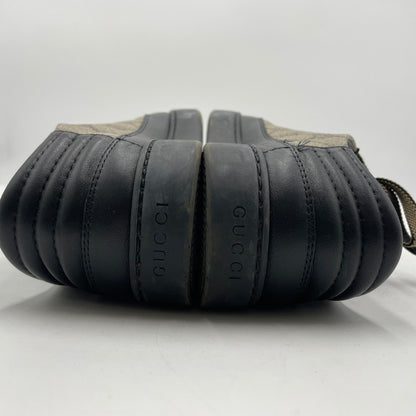 【中古品】【メンズ】 GUCCI グッチ LEATHER LOWCUT SNEAKER 386752 GGスプリーム レザー ローカット スニーカー シューズ 靴 162-260206-yo-03-tei サイズ：8 カラー：ブラック 万代Net店