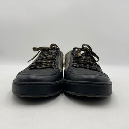 【中古品】【メンズ】 GUCCI グッチ LEATHER LOWCUT SNEAKER 386752 GGスプリーム レザー ローカット スニーカー シューズ 靴 162-260206-yo-03-tei サイズ：8 カラー：ブラック 万代Net店