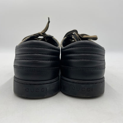 【中古品】【メンズ】 GUCCI グッチ LEATHER LOWCUT SNEAKER 386752 GGスプリーム レザー ローカット スニーカー シューズ 靴 162-260206-yo-03-tei サイズ：8 カラー：ブラック 万代Net店