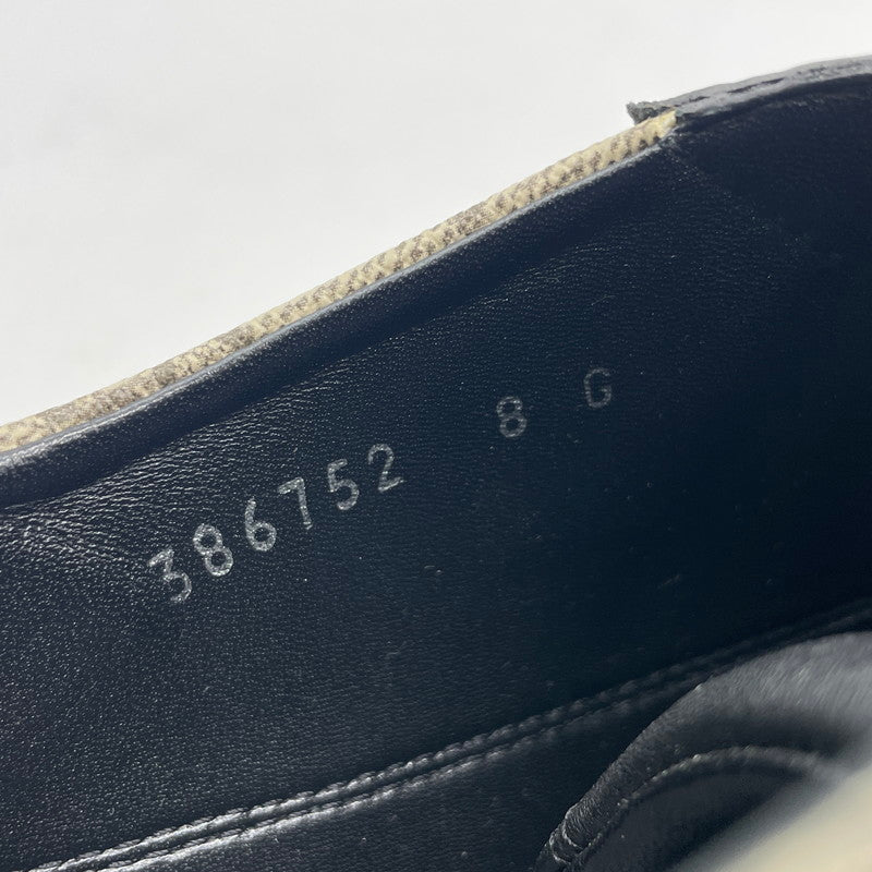 【中古品】【メンズ】 GUCCI グッチ LEATHER LOWCUT SNEAKER 386752 GGスプリーム レザー ローカット スニーカー シューズ 靴 162-260206-yo-03-tei サイズ：8 カラー：ブラック 万代Net店