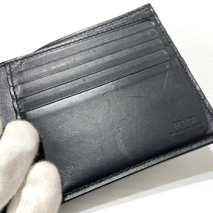 【中古品】【メンズ】 FENDI フェンディ NOEL FIELDING PRINT WALLET 7M0169 AH8Q F09CX ノエルフィールディング ウォレット 財布 二つ折り財布 181-260208-ko-02-tei カラー：ブラック 万代Net店