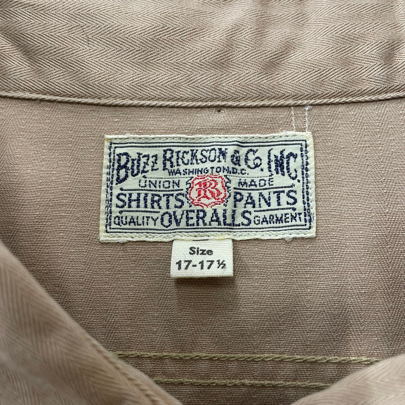 【中古品】【メンズ】 HERRINGBONE WORK SHIRT BR26081 ヘリンボーン ワークシャツ 長袖 トップス 145-260206-ks-04-fuzh サイズ：17-17 1/2 カラー：ベージュ 万代Net店
