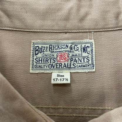 【中古品】【メンズ】 HERRINGBONE WORK SHIRT BR26081 ヘリンボーン ワークシャツ 長袖 トップス 145-260206-ks-04-fuzh サイズ：17-17 1/2 カラー：ベージュ 万代Net店
