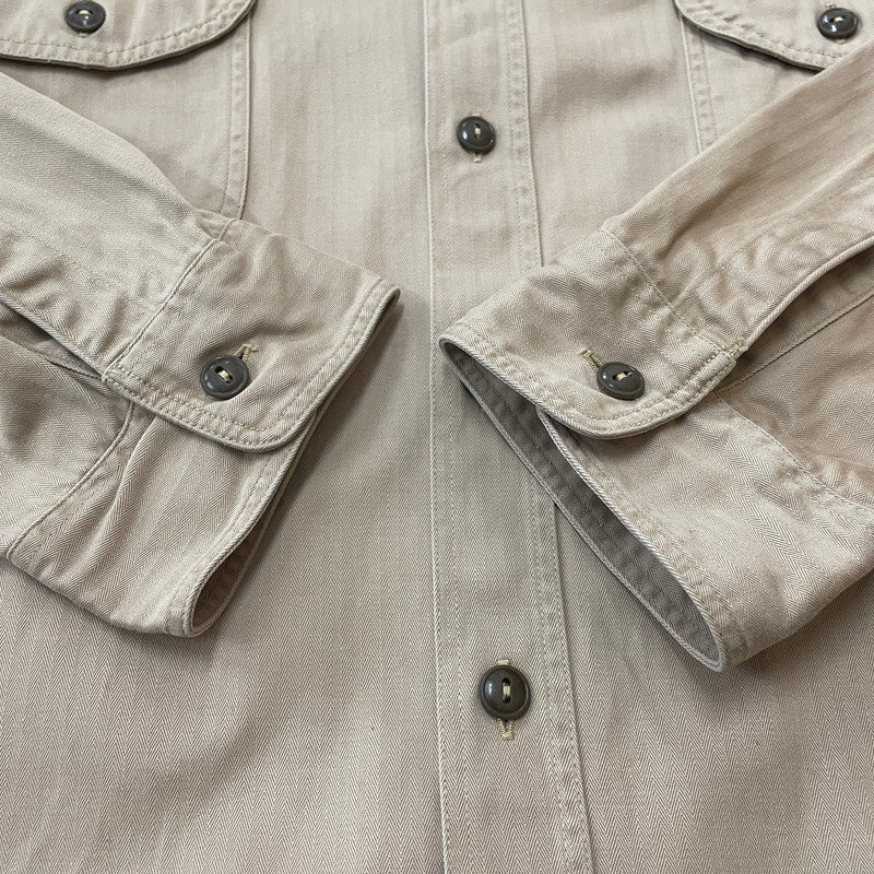 【中古品】【メンズ】 HERRINGBONE WORK SHIRT BR26081 ヘリンボーン ワークシャツ 長袖 トップス 145-260206-ks-04-fuzh サイズ：17-17 1/2 カラー：ベージュ 万代Net店