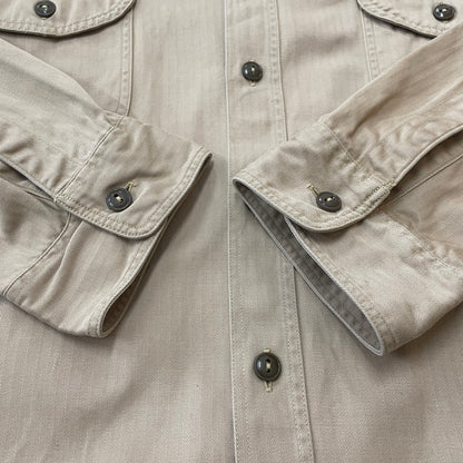 【中古品】【メンズ】 HERRINGBONE WORK SHIRT BR26081 ヘリンボーン ワークシャツ 長袖 トップス 145-260206-ks-04-fuzh サイズ：17-17 1/2 カラー：ベージュ 万代Net店