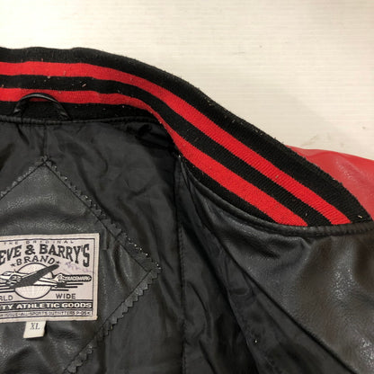 【現状渡し品】【メンズ】 STEVE&BARRY'S スティーブアンドバリーズ MARYLAND TERRAPINS JACKET マリーランド テラピンジャケット アウター フェイクレザー 146-260210-ko-04-tei サイズ：XL カラー：ブラック/レッド 万代Net店