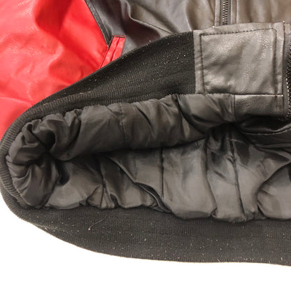 【現状渡し品】【メンズ】 STEVE&BARRY'S スティーブアンドバリーズ MARYLAND TERRAPINS JACKET マリーランド テラピンジャケット アウター フェイクレザー 146-260210-ko-04-tei サイズ：XL カラー：ブラック/レッド 万代Net店