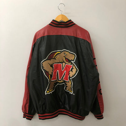 【現状渡し品】【メンズ】 STEVE&BARRY'S スティーブアンドバリーズ MARYLAND TERRAPINS JACKET マリーランド テラピンジャケット アウター フェイクレザー 146-260210-ko-04-tei サイズ：XL カラー：ブラック/レッド 万代Net店