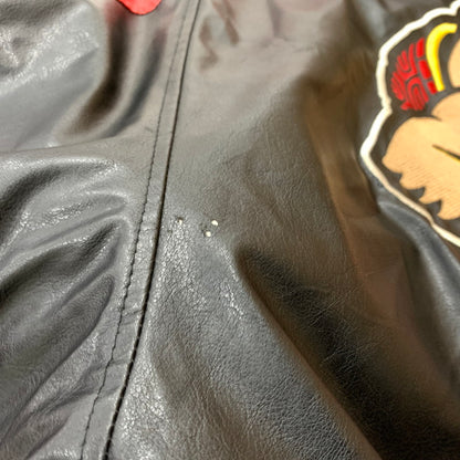 【現状渡し品】【メンズ】 STEVE&BARRY'S スティーブアンドバリーズ MARYLAND TERRAPINS JACKET マリーランド テラピンジャケット アウター フェイクレザー 146-260210-ko-04-tei サイズ：XL カラー：ブラック/レッド 万代Net店