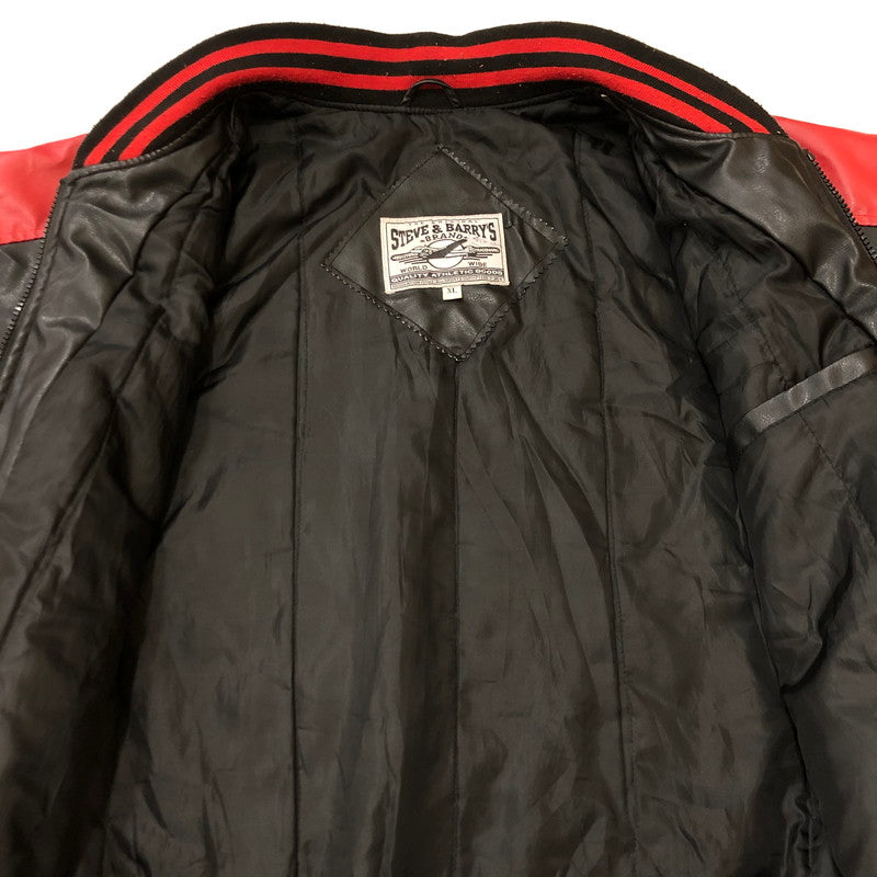【現状渡し品】【メンズ】 STEVE&BARRY'S スティーブアンドバリーズ MARYLAND TERRAPINS JACKET マリーランド テラピンジャケット アウター フェイクレザー 146-260210-ko-04-tei サイズ：XL カラー：ブラック/レッド 万代Net店