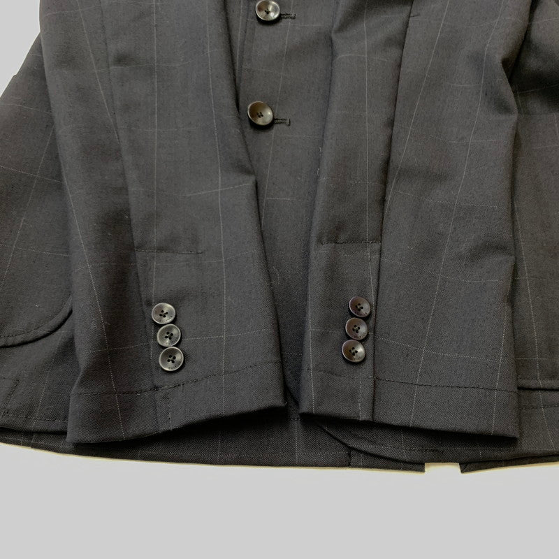 【中古品】【メンズ】 EDIFICE エディフィス WINDOWPANE TAILORED JACKET 17-010-320-2003-3-0 ウィンドーペン テーラードジャケット アウター カジュアルジャケット 147-260212-ko-08-tei サイズ：44 カラー：ネイビー 万代Net店