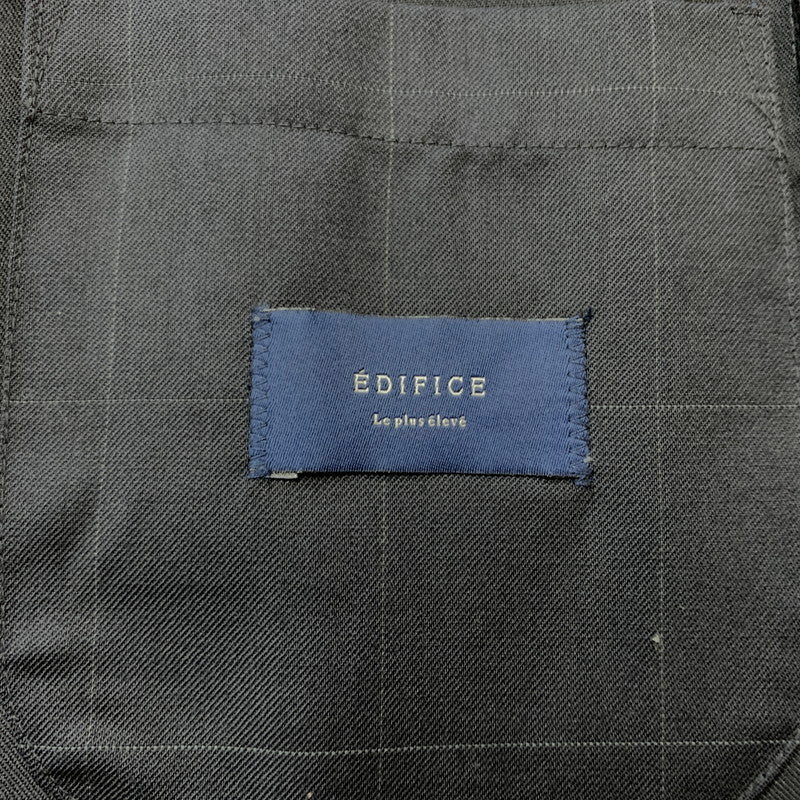 【中古品】【メンズ】 EDIFICE エディフィス WINDOWPANE TAILORED JACKET 17-010-320-2003-3-0 ウィンドーペン テーラードジャケット アウター カジュアルジャケット 147-260212-ko-08-tei サイズ：44 カラー：ネイビー 万代Net店