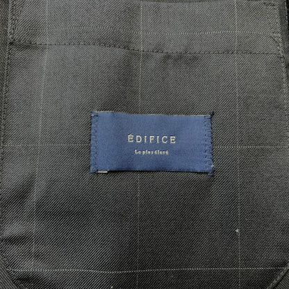 【中古品】【メンズ】 EDIFICE エディフィス WINDOWPANE TAILORED JACKET 17-010-320-2003-3-0 ウィンドーペン テーラードジャケット アウター カジュアルジャケット 147-260212-ko-08-tei サイズ：44 カラー：ネイビー 万代Net店
