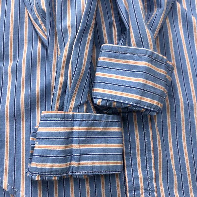 【中古品】【メンズ】 POLO RALPH LAUREN ポロ・ラルフローレン B.D. STRIPE SHIRT ボタンダウン ストライプ シャツ 長袖 トップス 147-260210-ko-10-tei サイズ：L カラー：ブルー 万代Net店