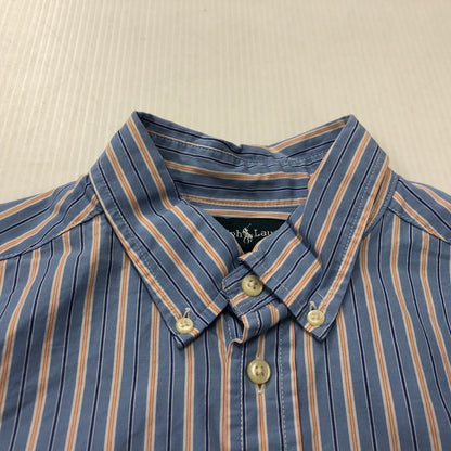 【中古品】【メンズ】 POLO RALPH LAUREN ポロ・ラルフローレン B.D. STRIPE SHIRT ボタンダウン ストライプ シャツ 長袖 トップス 147-260210-ko-10-tei サイズ：L カラー：ブルー 万代Net店