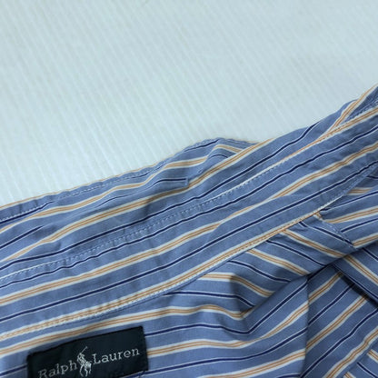【中古品】【メンズ】 POLO RALPH LAUREN ポロ・ラルフローレン B.D. STRIPE SHIRT ボタンダウン ストライプ シャツ 長袖 トップス 147-260210-ko-10-tei サイズ：L カラー：ブルー 万代Net店