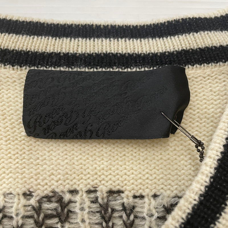 【中古品】【メンズ】 ROEN ロエン 08AW SKULL SCHOOL CARDI 78147075 スカル スクール カーディガン 長袖 トップス 140-260206-ks-03-tei サイズ：46 カラー：ベージュ 万代Net店