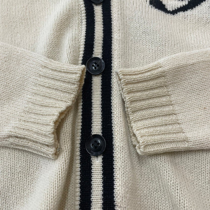 【中古品】【メンズ】 ROEN ロエン 08AW SKULL SCHOOL CARDI 78147075 スカル スクール カーディガン 長袖 トップス 140-260206-ks-03-tei サイズ：46 カラー：ベージュ 万代Net店
