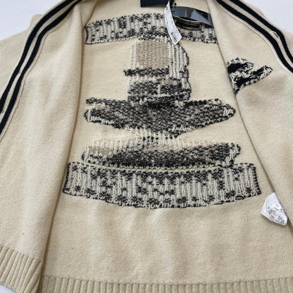 【中古品】【メンズ】 ROEN ロエン 08AW SKULL SCHOOL CARDI 78147075 スカル スクール カーディガン 長袖 トップス 140-260206-ks-03-tei サイズ：46 カラー：ベージュ 万代Net店