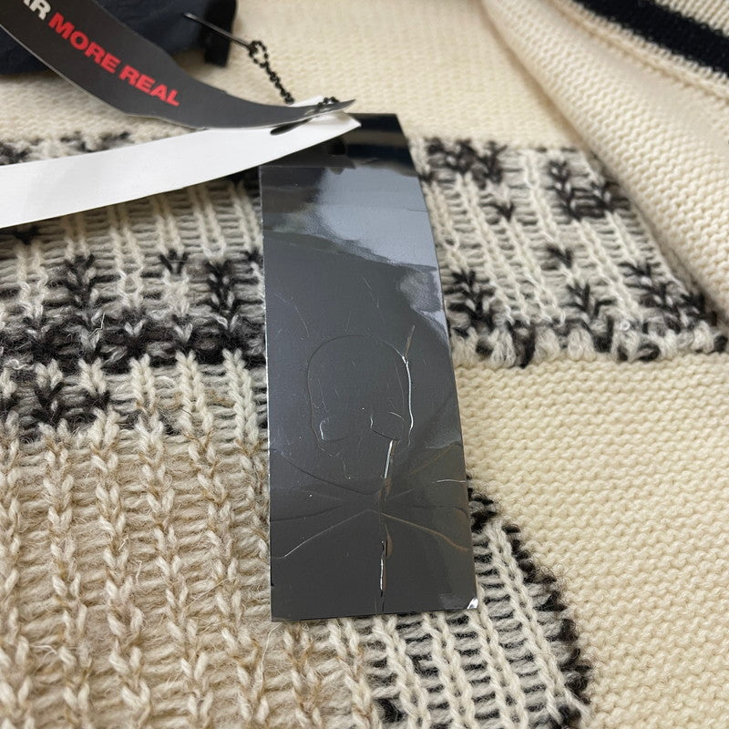 【中古品】【メンズ】 ROEN ロエン 08AW SKULL SCHOOL CARDI 78147075 スカル スクール カーディガン 長袖 トップス 140-260206-ks-03-tei サイズ：46 カラー：ベージュ 万代Net店