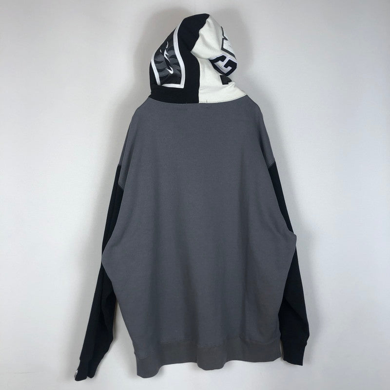 【中古品】【メンズ】 A BATHING APE アベイシングエイプ SHARK FULL ZIP PARAKA 001ZPK701311M シャーク フルジップ パーカー トップス フーディ 142-260217-ko-01-tei サイズ：2XL カラー：ブラック/グレー 万代Net店