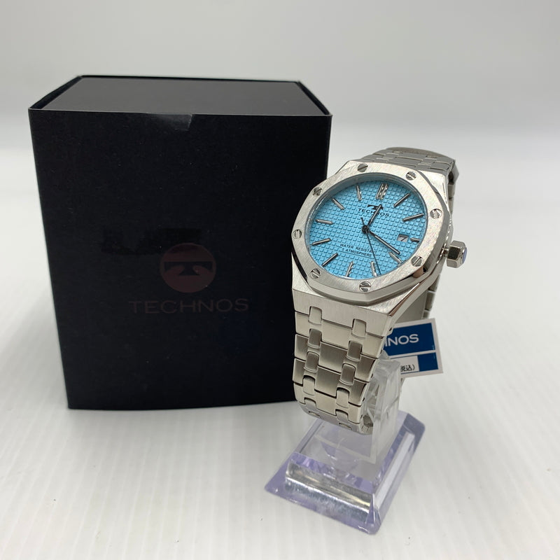【中古品】【メンズ】 TECHNOS テクノス QUARTZ T9C07SI クォーツ 腕時計 196-260814-yo-07-tei カラー：シルバー/ブルー 万代Net店