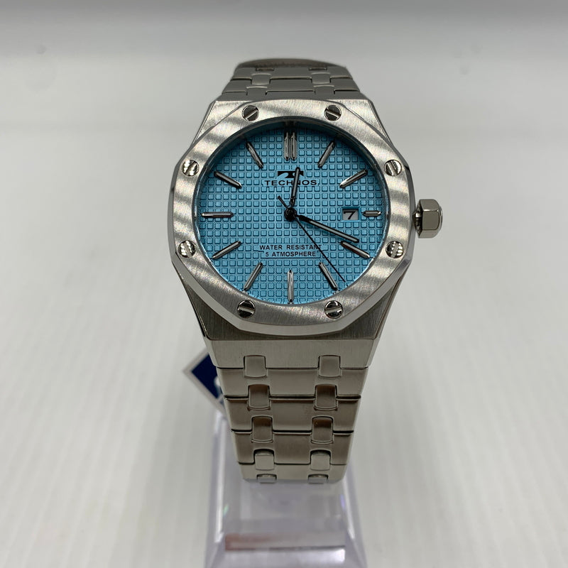 【中古品】【メンズ】 TECHNOS テクノス QUARTZ T9C07SI クォーツ 腕時計 196-260814-yo-07-tei カラー：シルバー/ブルー 万代Net店