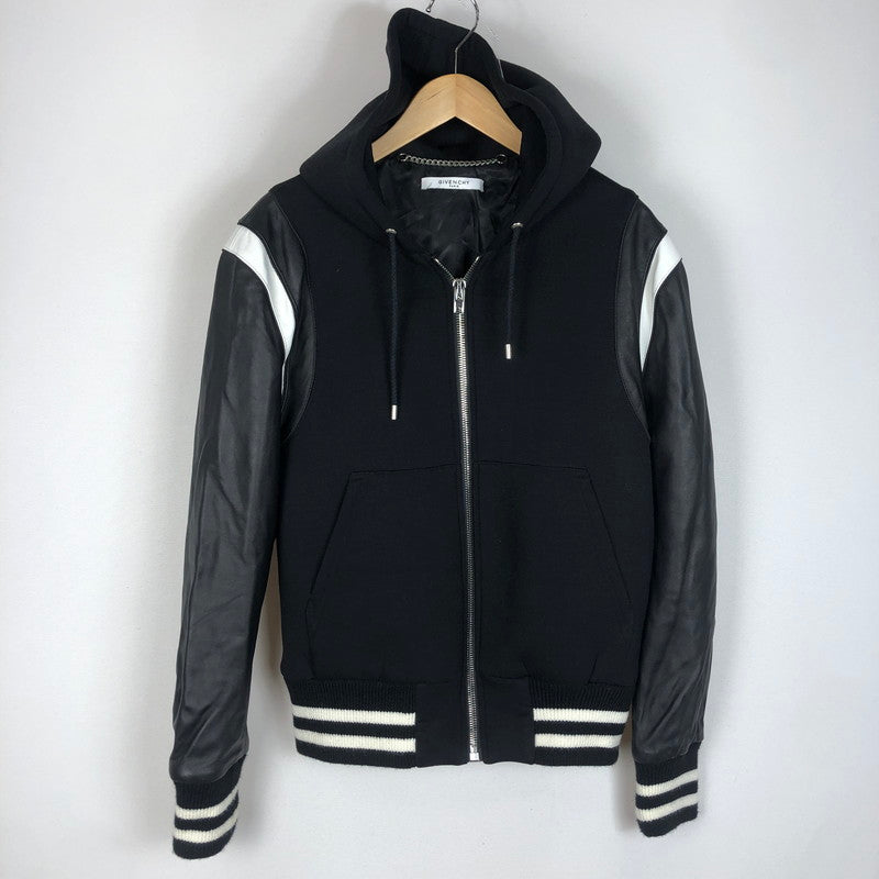 【中古品】【メンズ】 LAMB LEATHER HOODED STADIUM JACKET 17F0302443 ラムレザー フードッド スタジアムジャケット アウター スタジャン 141-260217-ko-16-fuzh サイズ：48 カラー：ブラック 万代Net店