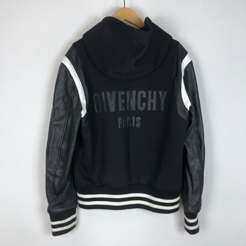【中古品】【メンズ】 LAMB LEATHER HOODED STADIUM JACKET 17F0302443 ラムレザー フードッド スタジアムジャケット アウター スタジャン 141-260217-ko-16-fuzh サイズ：48 カラー：ブラック 万代Net店