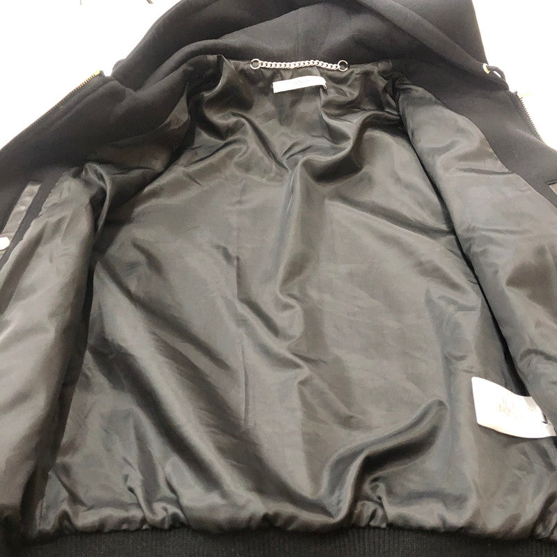 【中古品】【メンズ】 LAMB LEATHER HOODED STADIUM JACKET 17F0302443 ラムレザー フードッド スタジアムジャケット アウター スタジャン 141-260217-ko-16-fuzh サイズ：48 カラー：ブラック 万代Net店