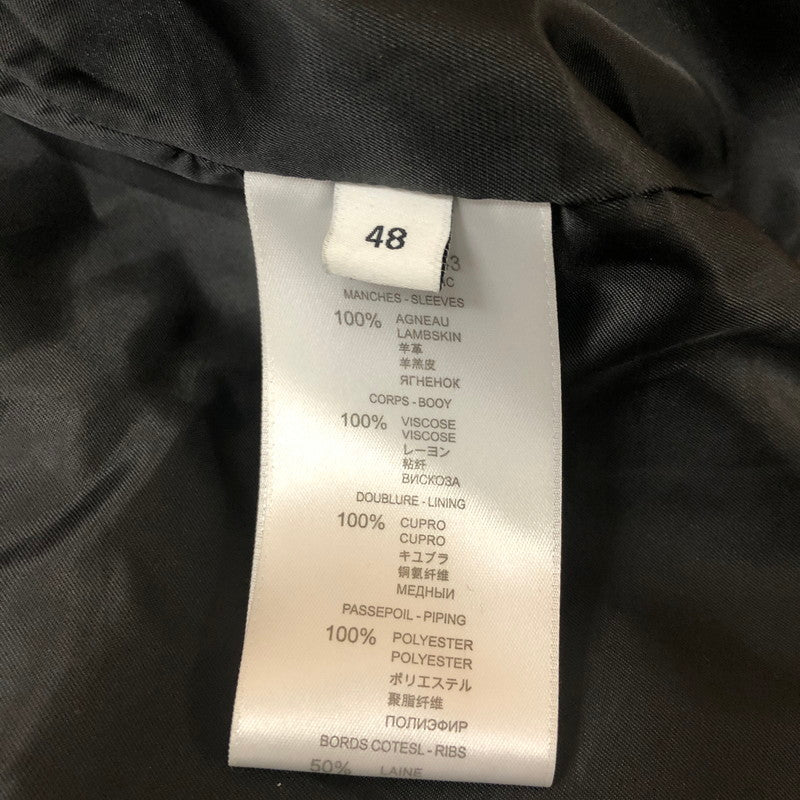 【中古品】【メンズ】 LAMB LEATHER HOODED STADIUM JACKET 17F0302443 ラムレザー フードッド スタジアムジャケット アウター スタジャン 141-260217-ko-16-fuzh サイズ：48 カラー：ブラック 万代Net店