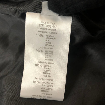 【中古品】【メンズ】 LAMB LEATHER HOODED STADIUM JACKET 17F0302443 ラムレザー フードッド スタジアムジャケット アウター スタジャン 141-260217-ko-16-fuzh サイズ：48 カラー：ブラック 万代Net店