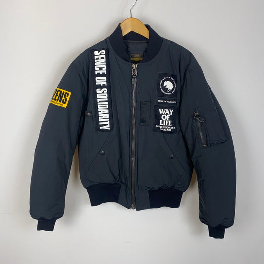 【中古品】【メンズ】 MA-1 PATCH JACKET 19'RJ-1105P エムエーワン パッチ ジャケット アウター ブルゾン フライトジャケット 142-260313-ks-05-fuzh サイズ：S カラー：ブラック 万代Net店