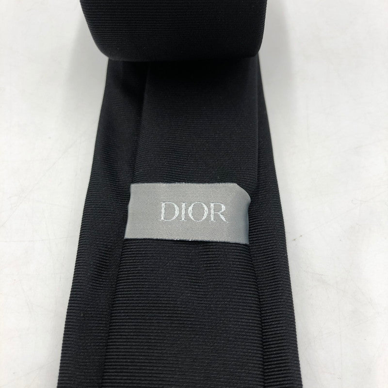 【中古品】【メンズ】 Dior ディオール ロゴ シルク ネクタイ 183-260209-ks-03-tei カラー：ブラック 万代Net店
