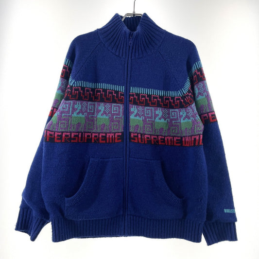 【中古品】【メンズ】 Supreme シュプリーム SUPREME 20AW CHULLO WINDSTOPPER ZIP UP SWEATER GORE-TEX チューロ ウィンドストッパー ジップアップ セーター ゴアテックス ライトアウター ニットジャケット 149-260211-yo-01-fuz サイズ：M カラー：ブルー 万代Net店