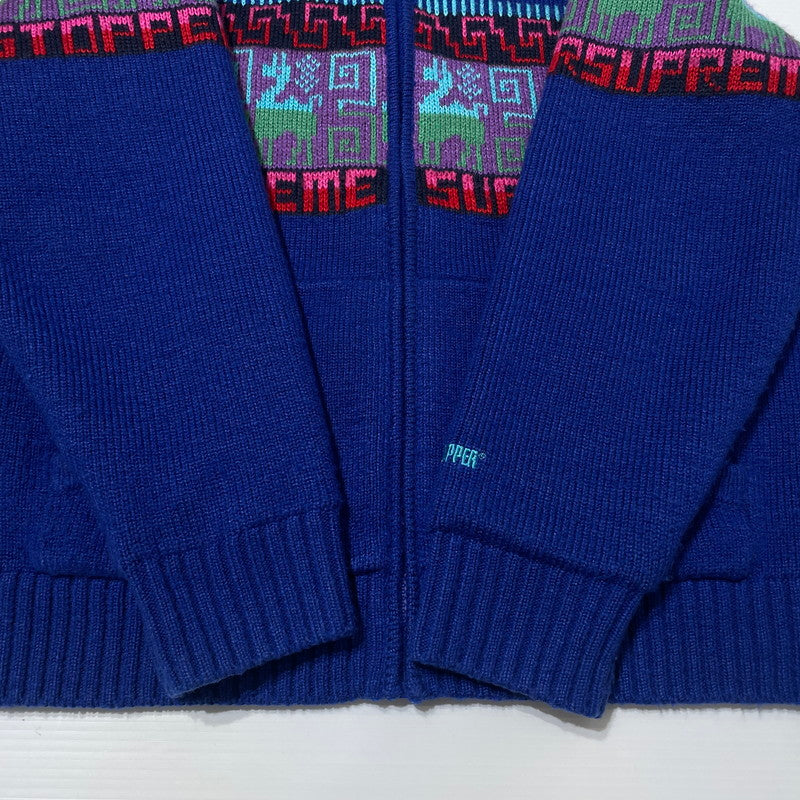 【中古品】【メンズ】 Supreme シュプリーム SUPREME 20AW CHULLO WINDSTOPPER ZIP UP SWEATER GORE-TEX チューロ ウィンドストッパー ジップアップ セーター ゴアテックス ライトアウター ニットジャケット 149-260211-yo-01-fuz サイズ：M カラー：ブルー 万代Net店