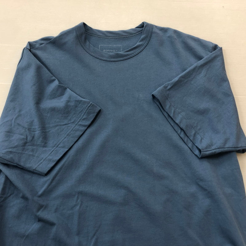 【中古品】【メンズ】 SOPHNET. ソフネット LEATHER PATCH WIDE TEE SPNT-252058 レザー パッチ ワイド Ｔシャツ 半袖 トップス 142-260702-sa-10-tei サイズ：2 カラー：ブルー 万代Net店