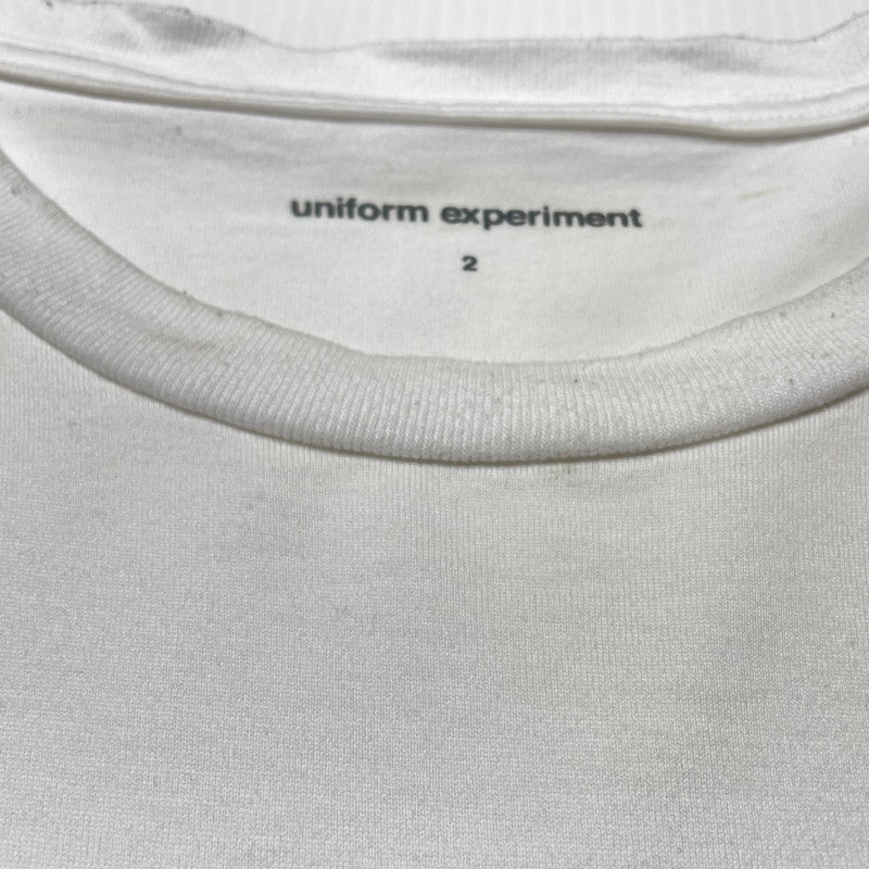 【中古品】【メンズ】 uniform experiment ユニフォームエクスペリメント × ASGER JORN アスガー ヨルン 別注コラボ LANDSCAPE S/S TEE ランドスケープ ショートスリーブTシャツ 半袖トップス 142-260806-ss-01-tei サイズ：2 カラー：ホワイト 万代Net店