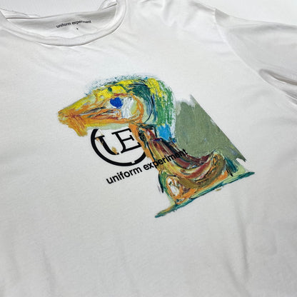 【中古品】【メンズ】 uniform experiment ユニフォームエクスペリメント × ASGER JORN アスガー ヨルン 別注コラボ LANDSCAPE S/S TEE ランドスケープ ショートスリーブTシャツ 半袖トップス 142-260806-ss-01-tei サイズ：2 カラー：ホワイト 万代Net店